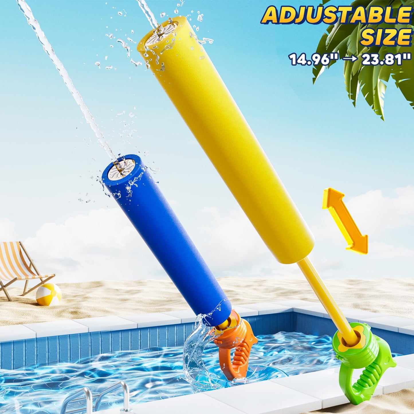 KIZONLY 6 Pack Water Squirter for Kids, Foam Water Pool Squirt Toy, Outdoor Swimming Beach Water Play, Pool Backyard Party Activities Birthday Gift Toy for Toddler Kid Ages 1-3 4-8 8-12