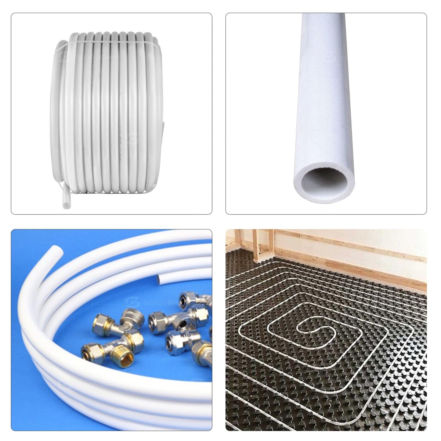 Pex-A 1/2 Inch x 500 Feet PEX Pipe, Oxygen Barrier Flexible Water Tubing for Hydronic Radiant Floor Heating, 1/2" PEX Tubing Coil, White
