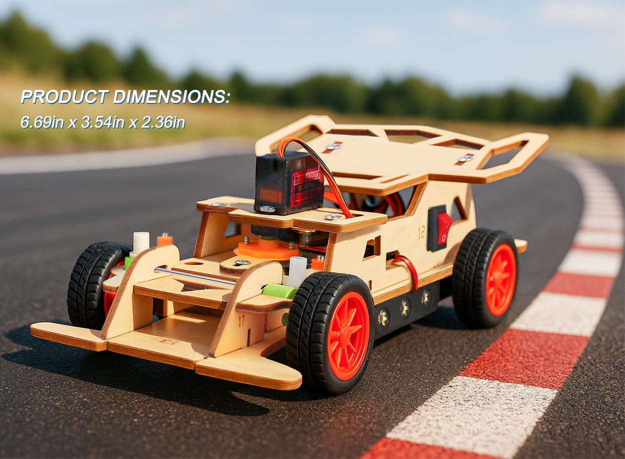 Poraxy STEM Kits for Kids 8-10, STEM Toys for Boys Age 8-12, Remote Control Car, Wooden 3D Puzzles 8-13 Science Projects Building Model, Birthday Gifts for 8 9 10 11 12 13 14 Year Old Teen Boys Girls