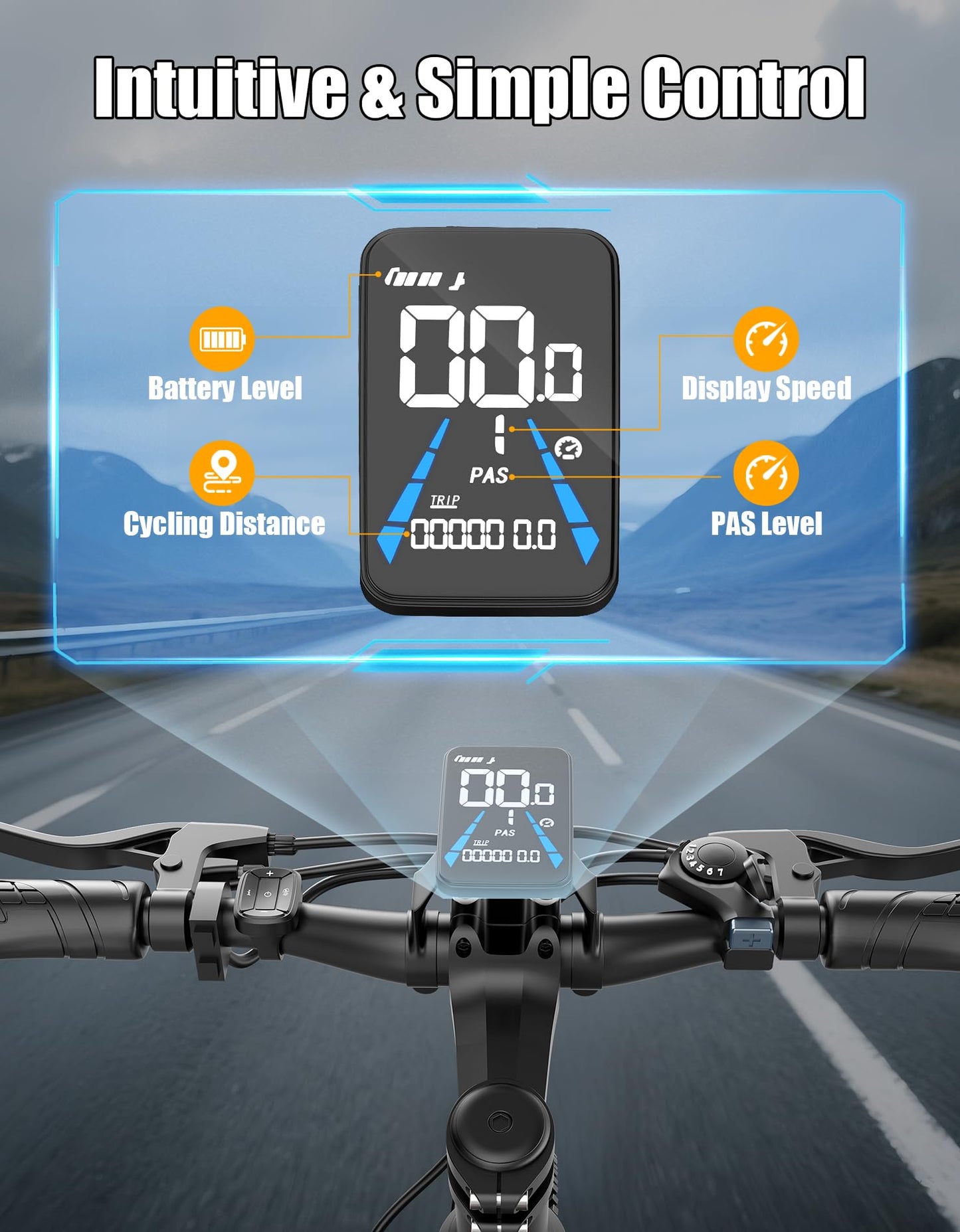 Electric Bike for Adults, 1500W Peak E bike with 48V 12Ah Internal Removable Battery, 26" Electric Bicycle Up to 25MPH, 65 Miles Long Range, 5 Modes & 7 Speeds, Lightweight Cruiser E-bike for Commute