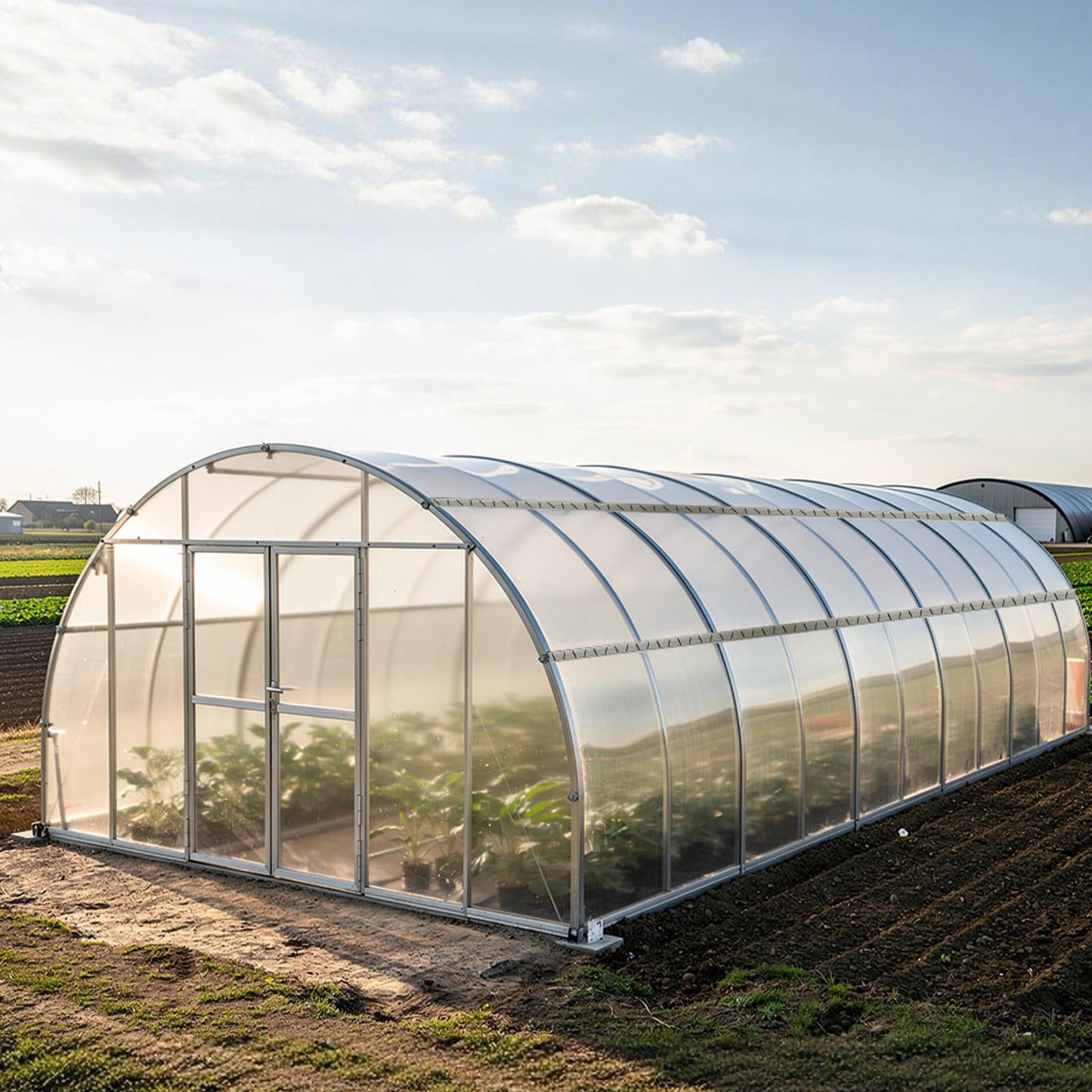 VEVOR Greenhouse Spring Wire and Lock Channel, 50 Packs 6.56 ft PVC-Coated Wiggle Wire & Aluminum Alloy Channel Bundle Kit with Included Screws, 0.05 in Thickened, Poly Film & Shade Cloth Attachments