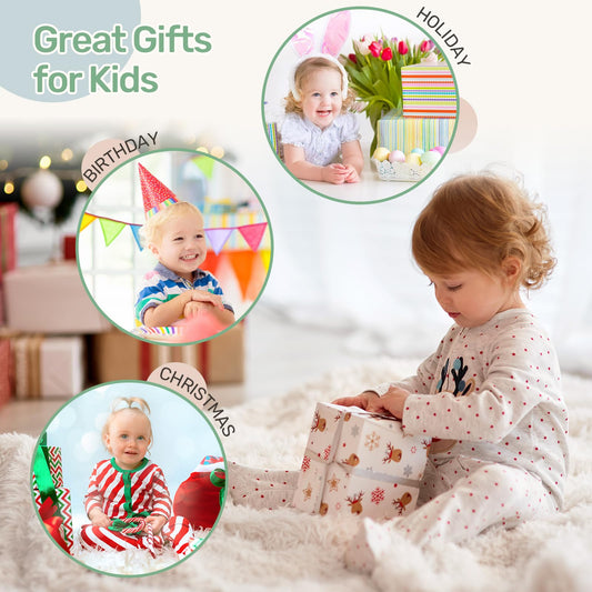 WINGYZ Kids Drum Set for Toddlers, All-in-One Montessori Musical Instruments - Wooden Music Toys for Baby, Neutral Colors, Sensory Preschool Drum Kit, Birthday Gifts for Boys Girls