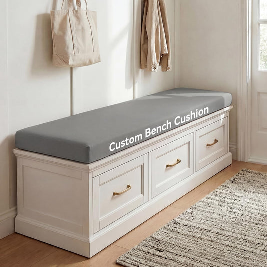ROFIELTY Custom Bench Cushions, Window Seat Cushions with Non-Slip Bottom, Waterproof Indoor Outdoor Bench Cushion for Entryway Bench - Custom Size & Color Available