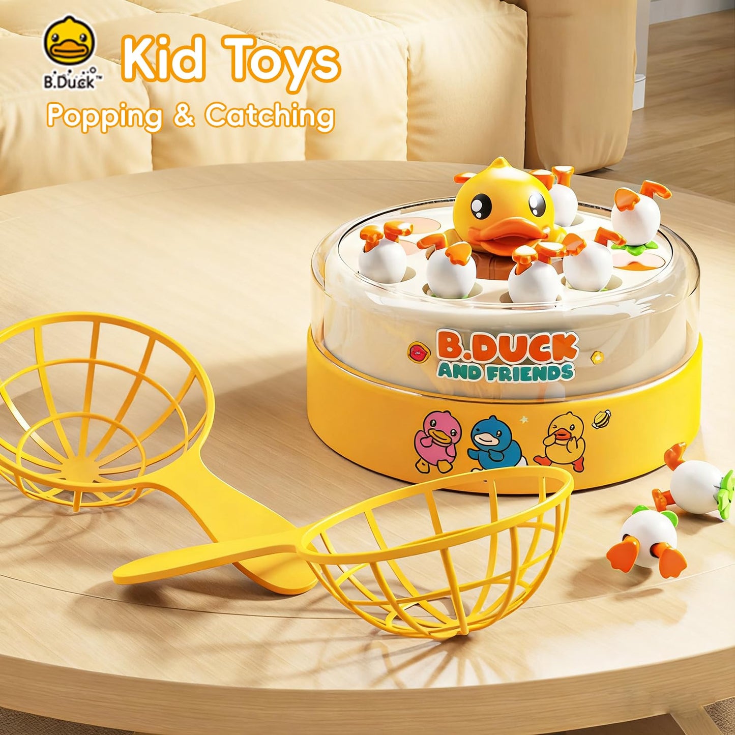 BDUCK+ Board Games for Toddlers, Kids Toys Jumping Ducks Game for Kids 4-8, 2 Players Family Board Game Interactive Educational Toy for Boys Girls, Birthday Gifts for Age 3 & Up