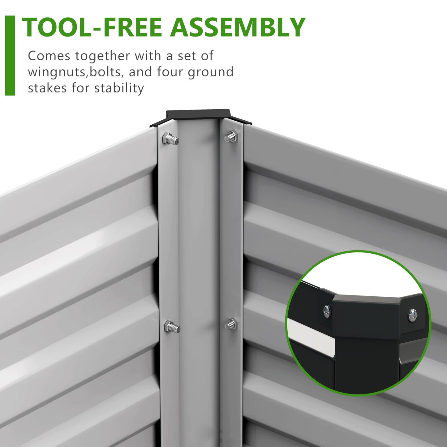 Easllre 2PCS 10x3x1ft Galvanized Raised Garden Bed,Outdoor Planter Box Metal Patio Kit Planting Bed for Vegetables Flowers Herb,Black