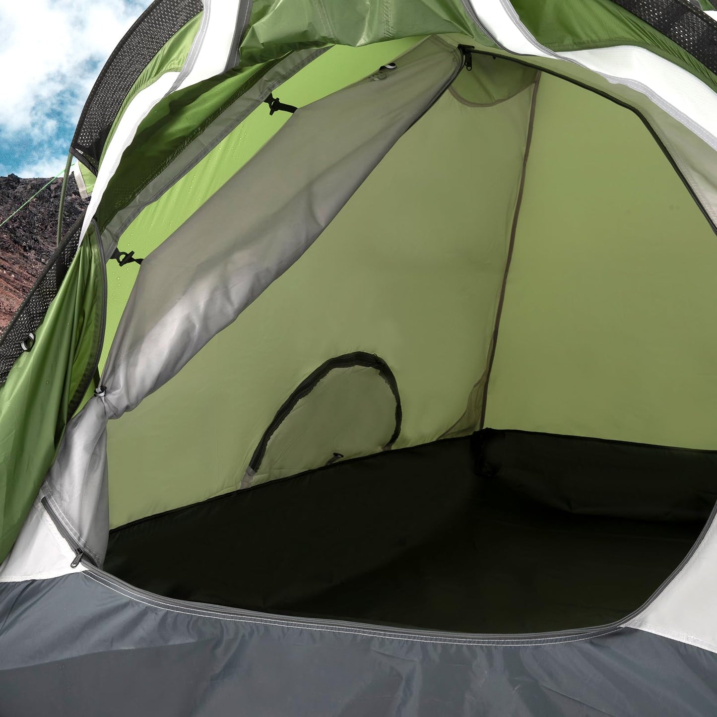 Geertop Portable 2 Person 4 Season Tent Waterproof Backpacking Tent Double Layer All Weather for Camping Hiking Travel Climbing Mountaineering - Easy Set Up (Green)