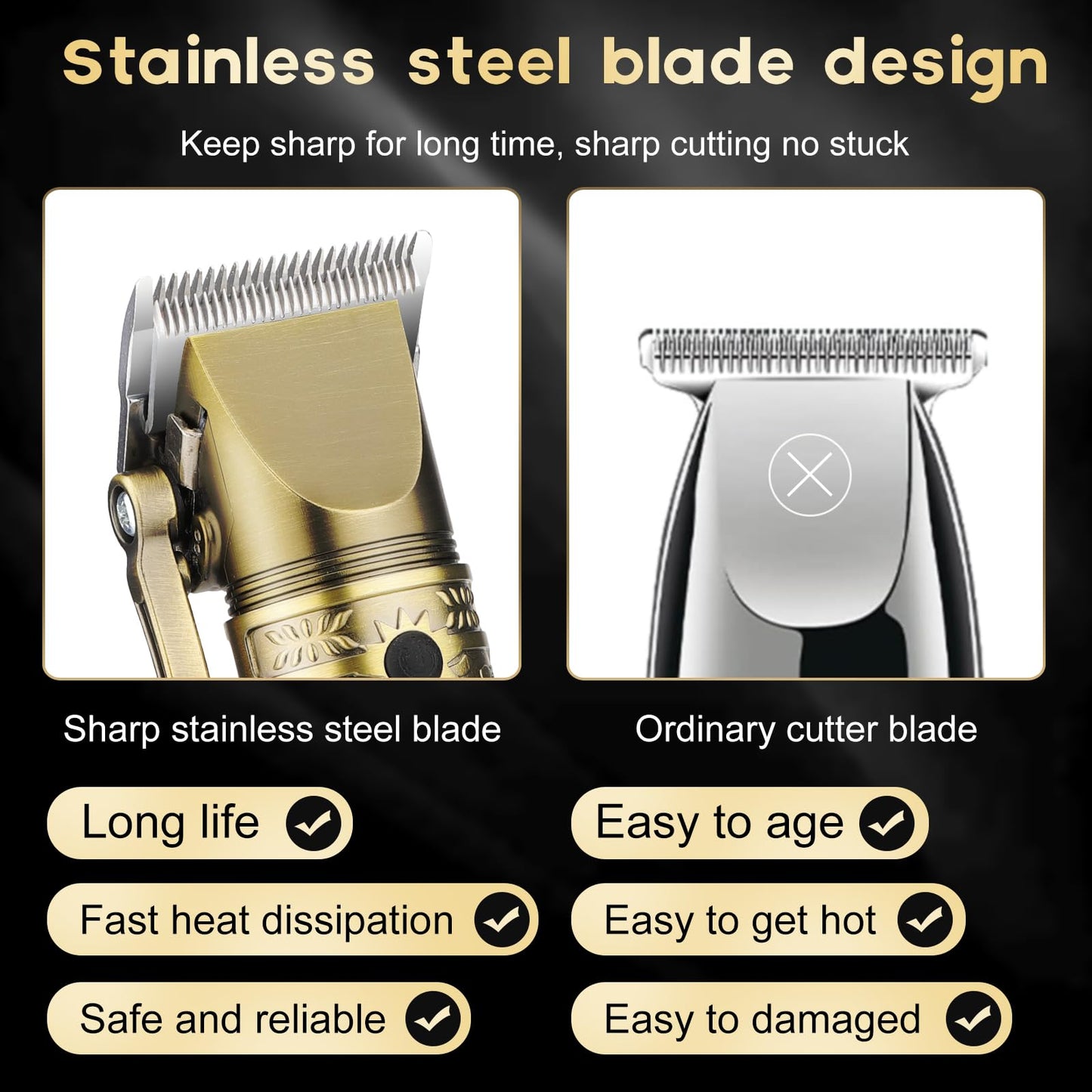 QREEYX Hair Clippers for Man T-Blade Trimmer Nose Hair Trimmer Electric Shaver Set, Professional Metal Body Barber Clippers Set for Haircut, Men’s Grooming Kit with LCD Display, Ideal Gift for Him