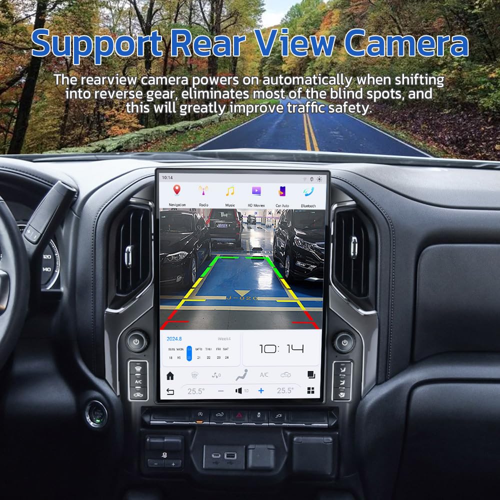15.6 Inch Touch Screen Android Car Radio for GMC Sierra Chevrolet Silverado 2019 2020 2021 2022 2023 Head Unit Wirless Carplay GPS Navigation Screen Upgrade Multimedia Player Android Auto