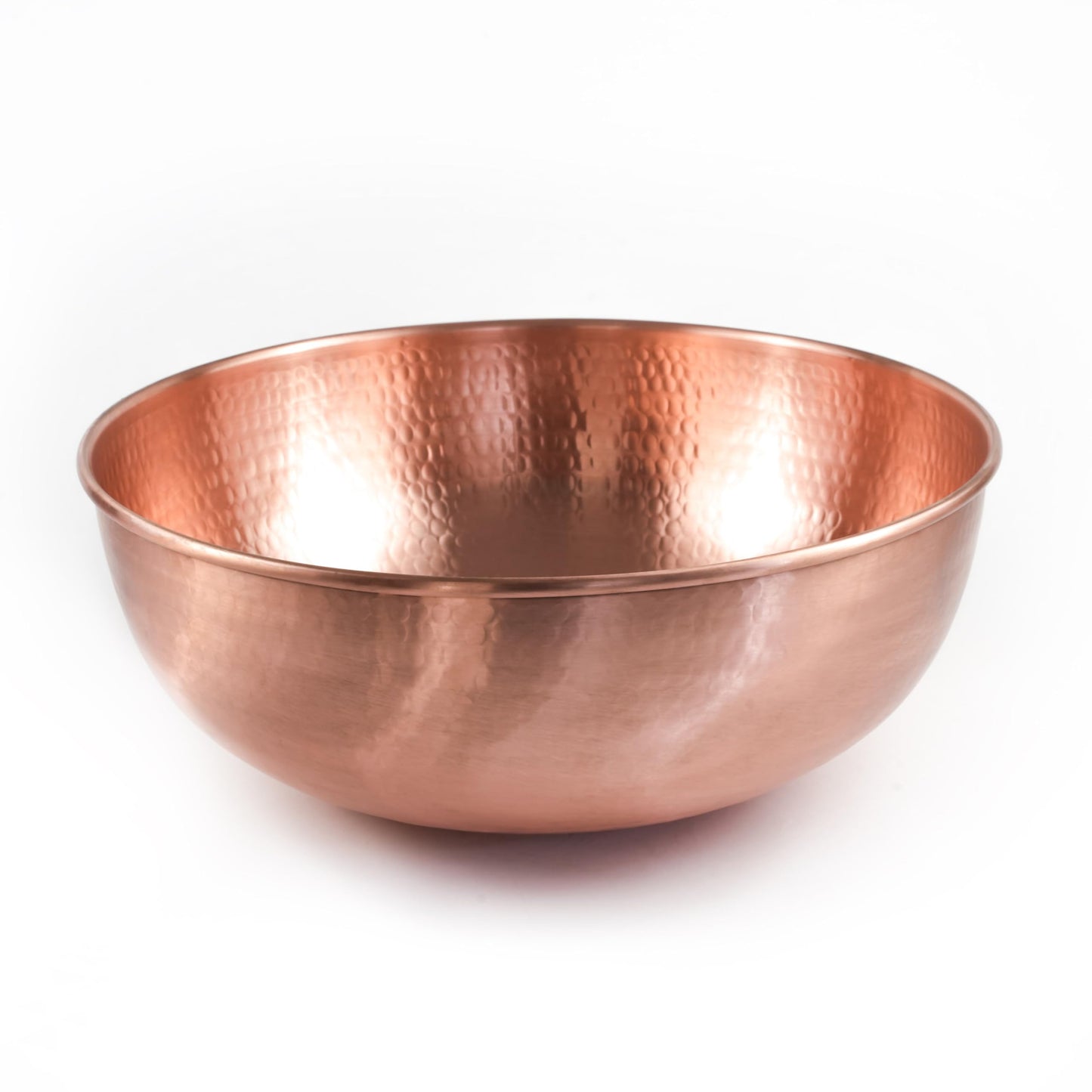 ALFIQ Hammered Copper Pedicure Bowl, 12 Inches, Portable Basin, Matte Finish