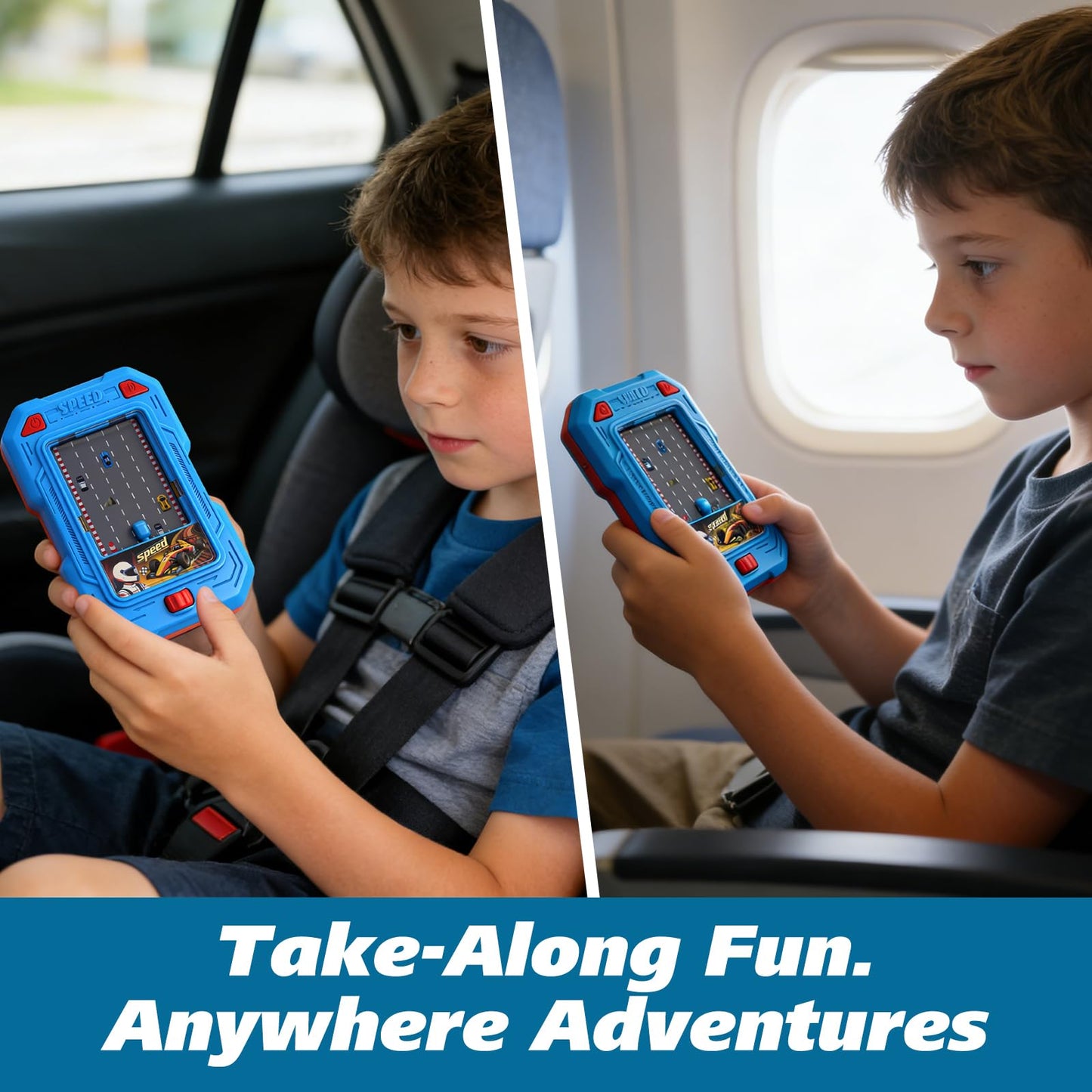 Meemazi Racing Adventure Car Toy, Mini Racing & Driving Games with Light and Sounds, Pocket-Sized Toddler Travel Toys, Party Favors Birthday Gifts for 3 4 5 6 Year Old Boys Girls