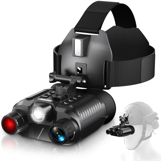 Dsoon Night Vision Goggles, Upgraded Rechargeable Head-Mounted Night Vision Binoculars with Infrared, Hands Free, Tactical Flashlight, 1312FT, 8X Digital Zoom