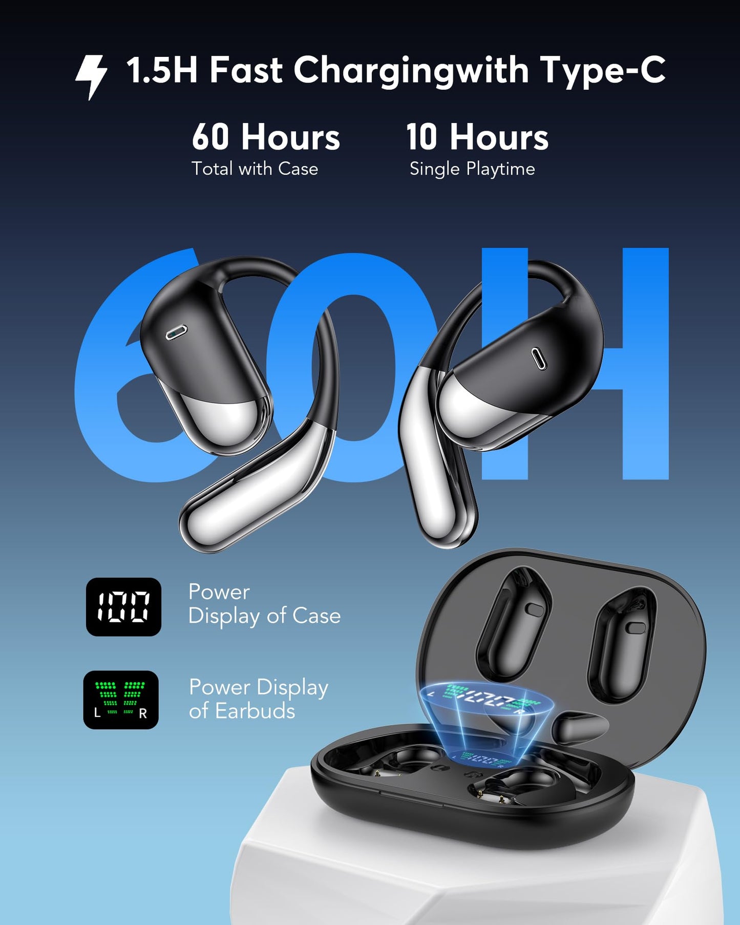 AI Translation Earbuds Real Time, 3-in-1 Translator Earbuds 144 Languages & Accents, Audifonos Traductores Inglés Español,Open Ear Wireless Headphones with Charging Case fit iOS & Android
