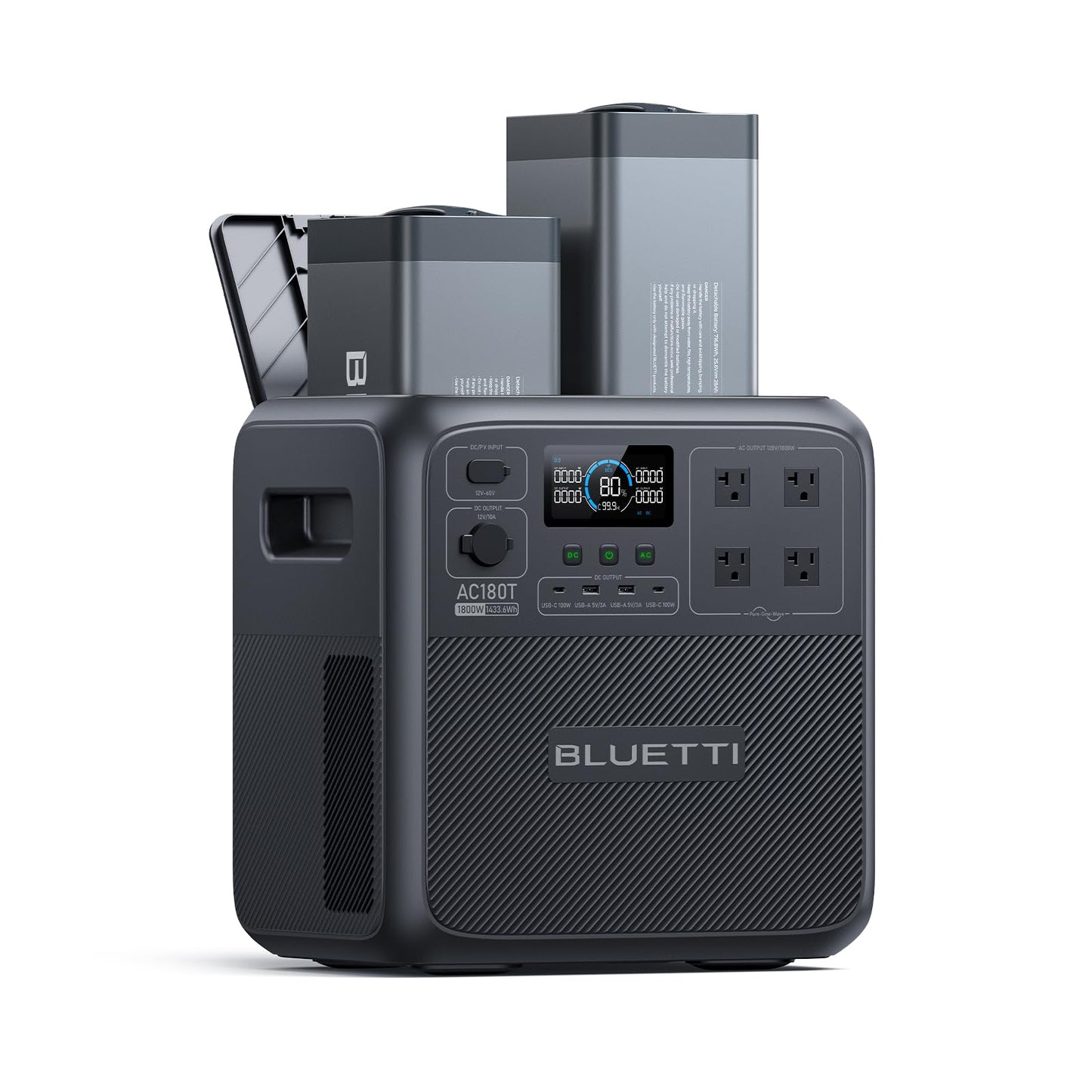 BLUETTI Pioneer MD (AC180T) Portable Power Station, 1432Wh Solar Generator w/ 4 1800W (3600W Surge) AC Outlets, 0-80% in 45 Min., LFP Battery Backup for Camping, Outdoor Adventures, Emergency