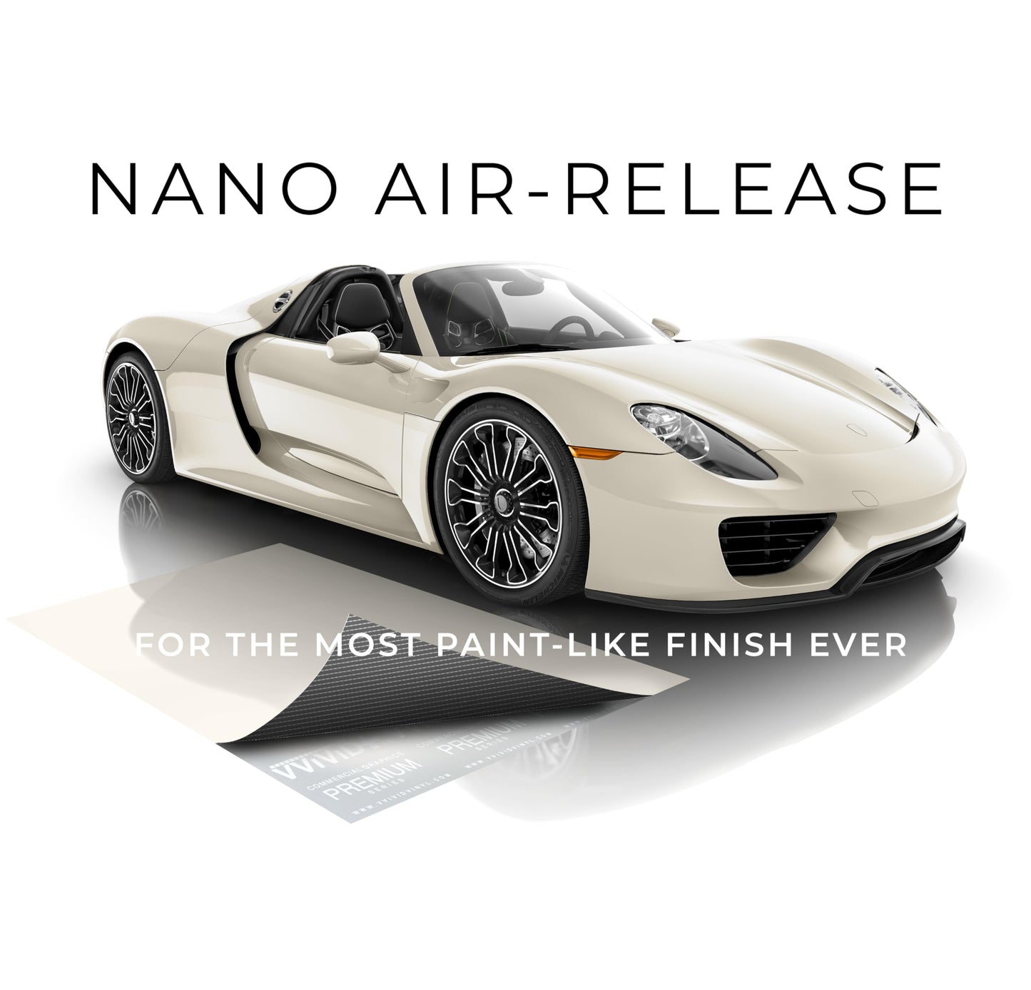 VViViD+ Ultra Gloss Pearl White Vinyl Car Wrap (50ft x 5ft)