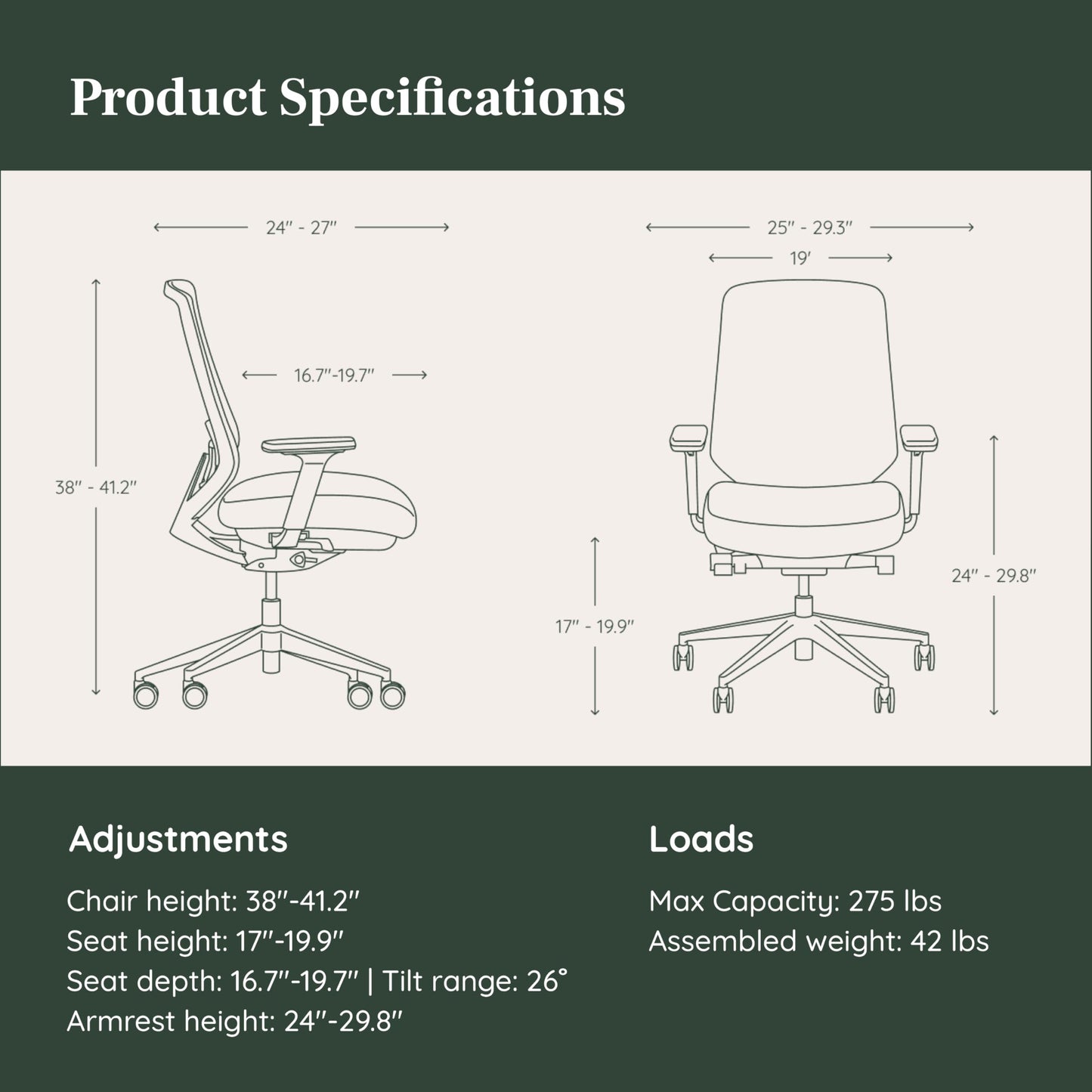 Branch Ergonomic Chair Pro - Mesh Office Chair with 14 Points of Adjustment - Height, Depth & Tilt Adjustable - 5D Armrests - Forward Tilt, Smooth Recline, and Lumbar Support - Mineral