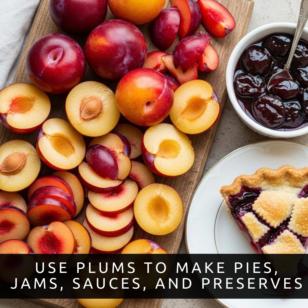 2 Sweet American Plum Tree Seedlings for Planting – Well-Rooted 1-Year-Old Trees (2), Easy-to-Grow Fruit Trees for Home Gardens, Backyard Orchards, and Fresh Plum Harvests
