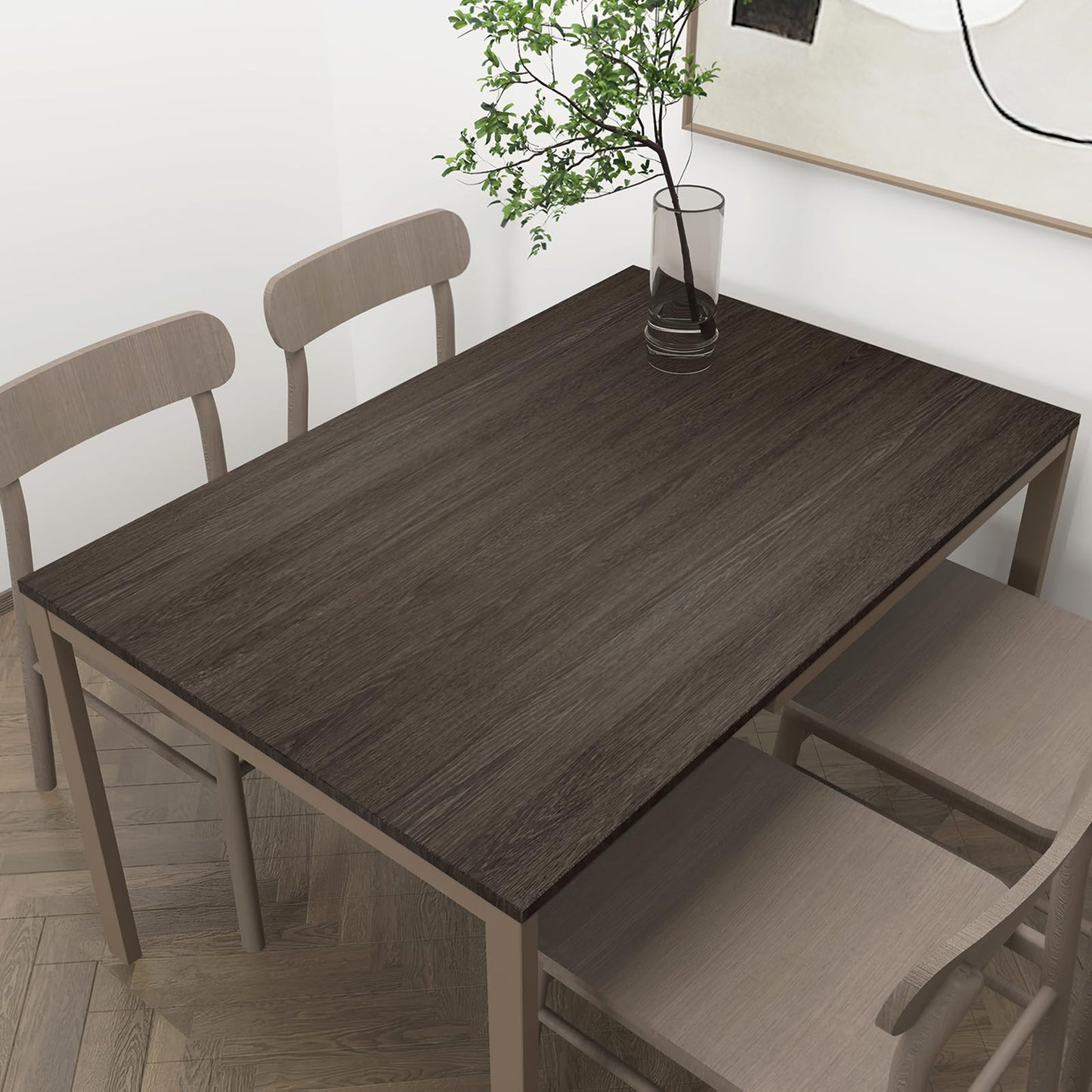 32x590in Extra Wide Dark Brown Wood Grain Contact Paper Black Walnut Textured Peel Stick Wallpaper Air Guide Slot Design Matte Thick Self-Adhesive Waterproof Furniture Sticker Vinyl Decorative Film