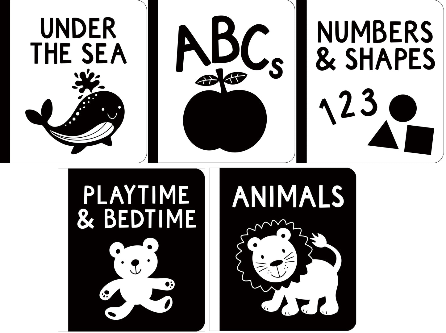 My Little Black and White Board Book Library - Set of 5 High Contrast Board Books (What Does Baby See?)