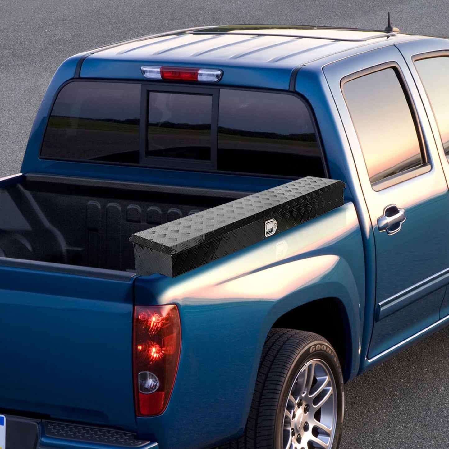 Vigorighter 36 Inch Side Mount Tool Box 2 Pack, 36"X12"X12" Aluminum Pickup Truck Side Tool Box Storage ToolBox with Lock and Keys, Black (Pack of 2)