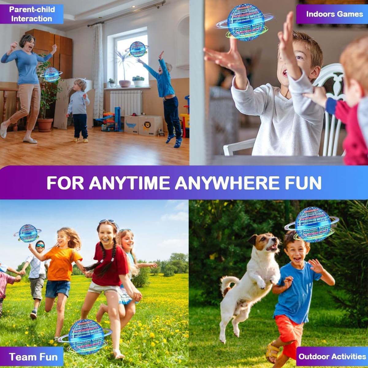 Taikcsut 2 Pack-2025 Upgraded Flying Orb Ball Toy, Hover Boomerang Ball Spinner Mini Drone - Magic Floating Galactic Fly Spinning Orb, for Boys Girls and 6-12 Age Kids
