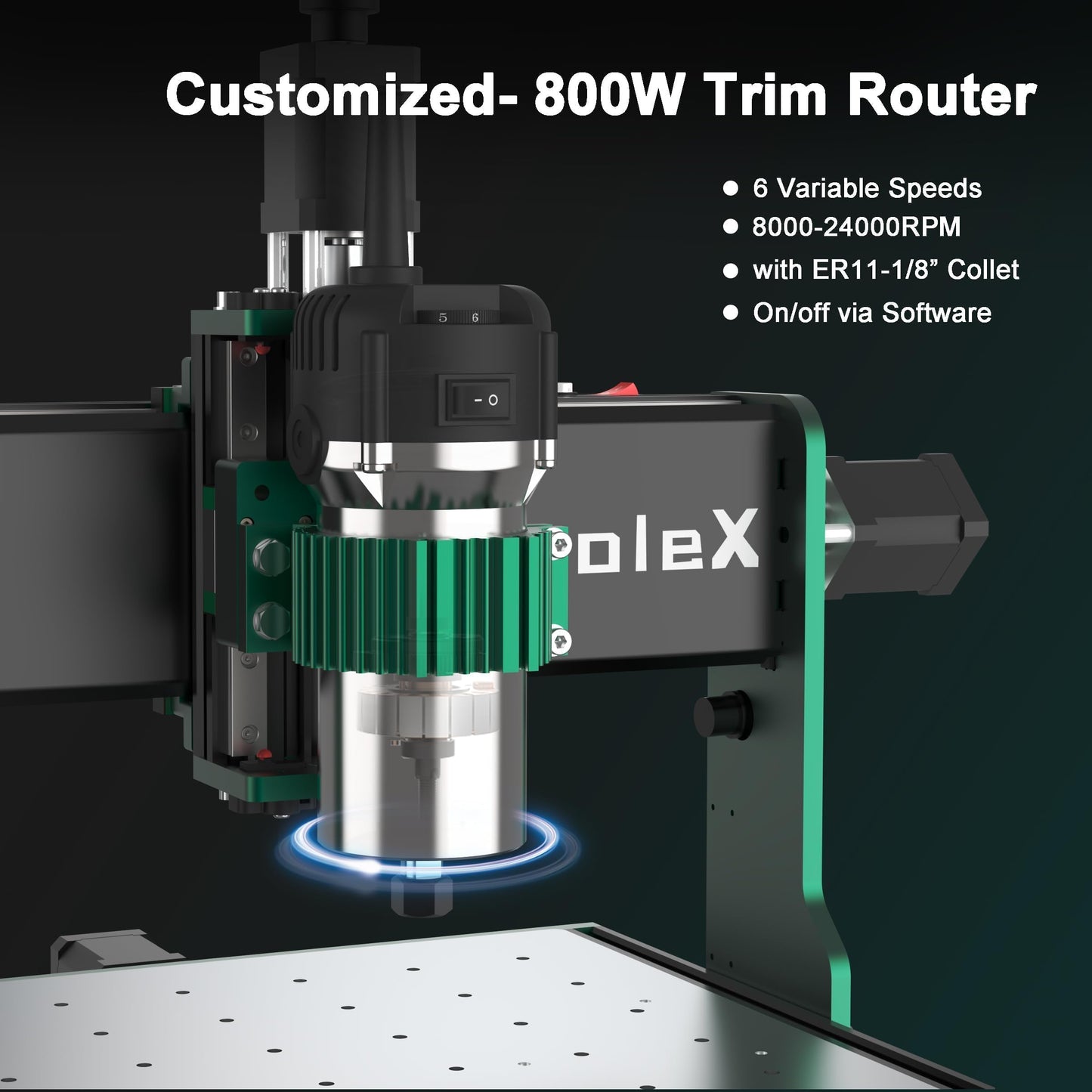 AnoleX CNC Router Machine 3030-Evo Max, All-Metal XYZ Axis Dual Steel Linear Guides with 800W Trimmer Router, ideal for Cutting Aluminum, Brass, Stainless steel, Wood, Acrylic, MDF, Plastics