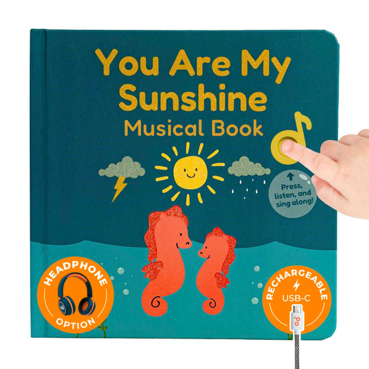Cali's Books You are My Sunshine Music Book Toddlers 1-3 Years Old - Nursery Rhymes Musical Book, Headphone Jack, Interactive Baby Sound Book