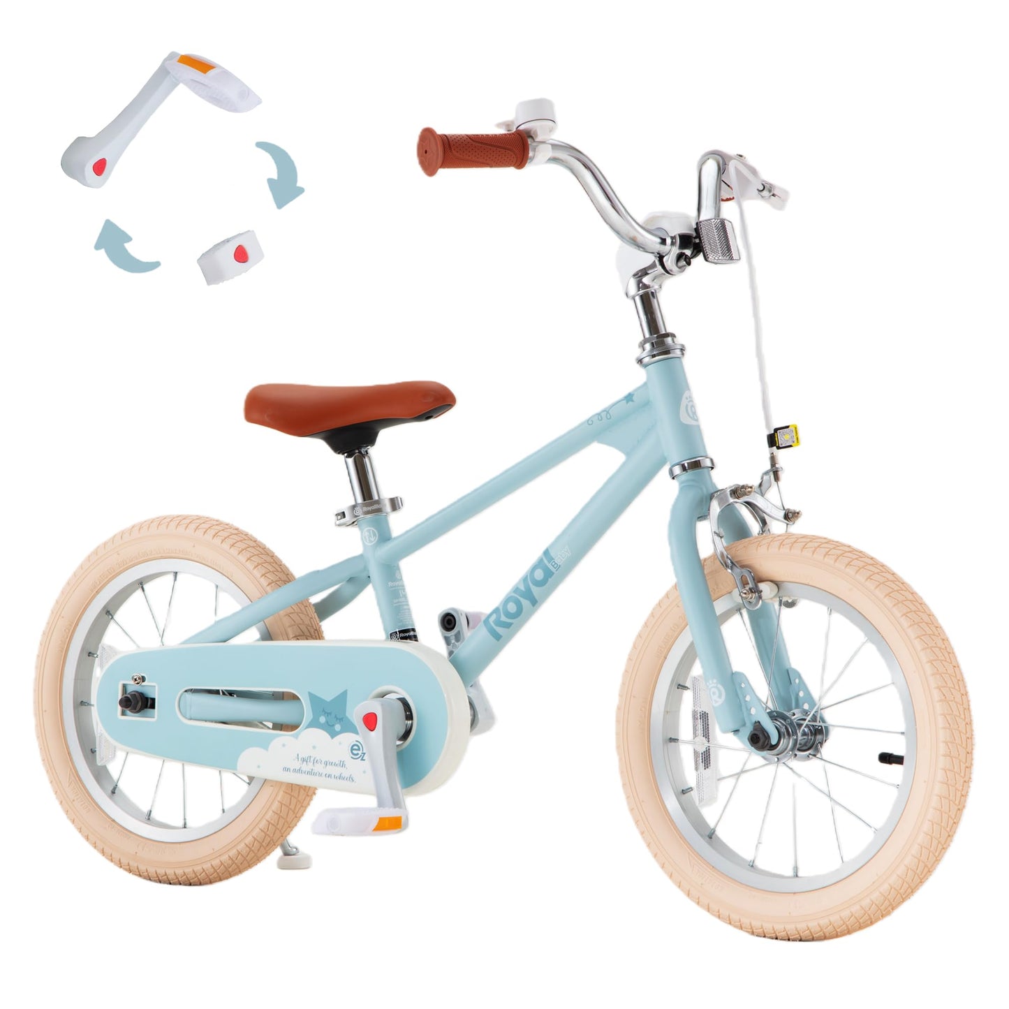 RoyalBaby EZ Kids Bike,12 Inch Convertible Balance to Pedal Bike for Boys & Girls,Beginner Bicycle for Ages 2-4 Years,Blue