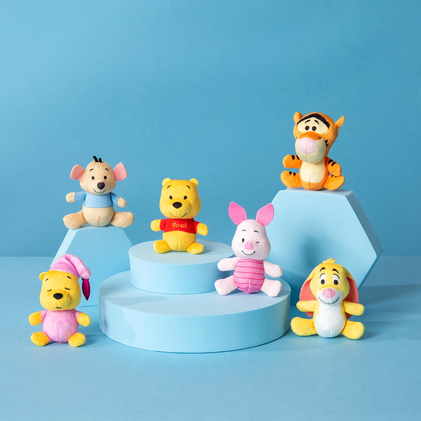 Micro Teenies Winnie The Pooh and Pals 6 Pack - Miniature Plush Figure, Suffed Animal, Toy Mini Soft Figure for Kids, Girls and Boys Ages 4+