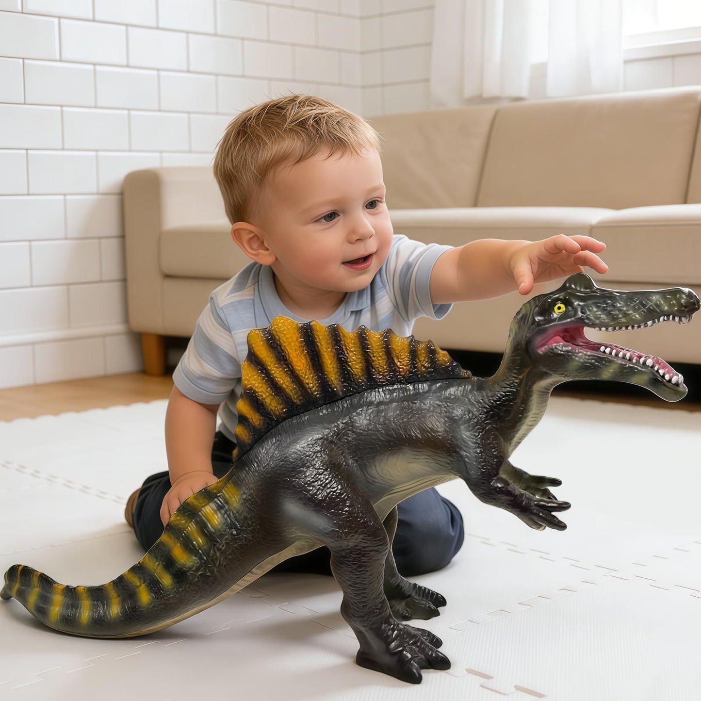 YONGJULE Large Dinosaur Toys- 27.5" Spinosaurus Soft Dinosaur Toys for Kids 3-5, Big Inflatable Dino for Boys Girls, Toddler Party Favors Birthday Gifts