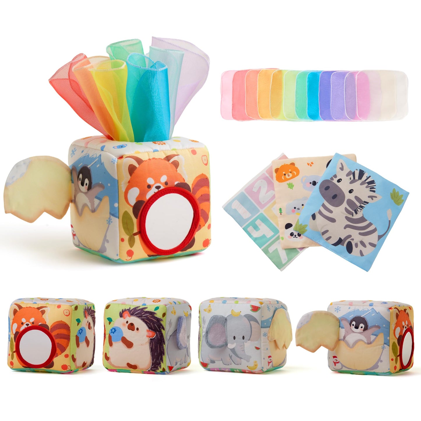 KILGICO Baby Tissue Box Toy for Babies 6-12 Months - Montessori Sensory Toys for Babies 1 Year Old - Boy Girl Shower Gifts 6 9 12 18 Months Old