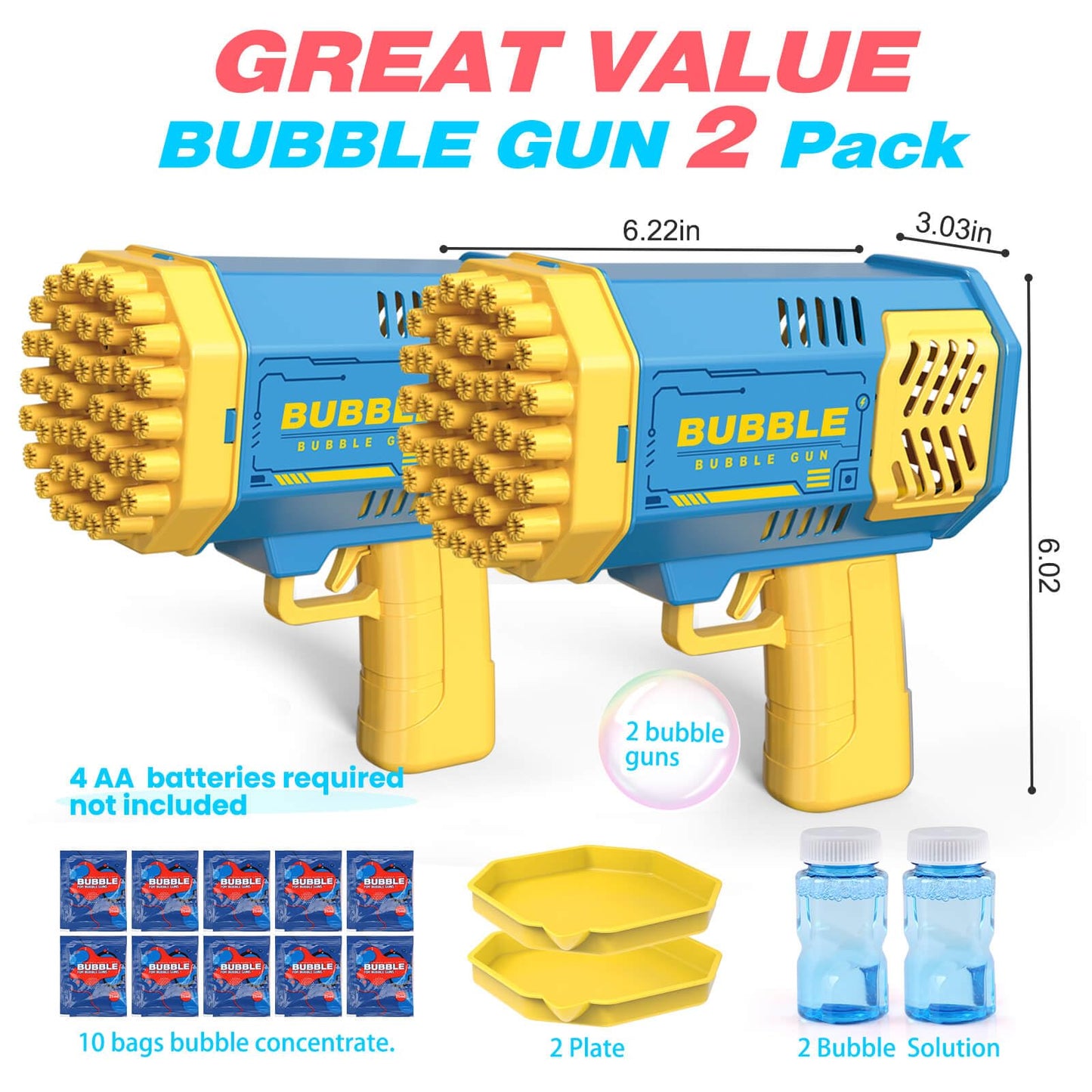 JONEG Toys for 3-8 Year Old Boys Girls: 2 Pack Bubble Machine for Kids with Bubble Solution, Gifts for 3 4 5 6 7 8 Years Old Boy Birthday Toy for Kid Toddlers Ages 4-6 Outdoor Wedding Bubbles Wands