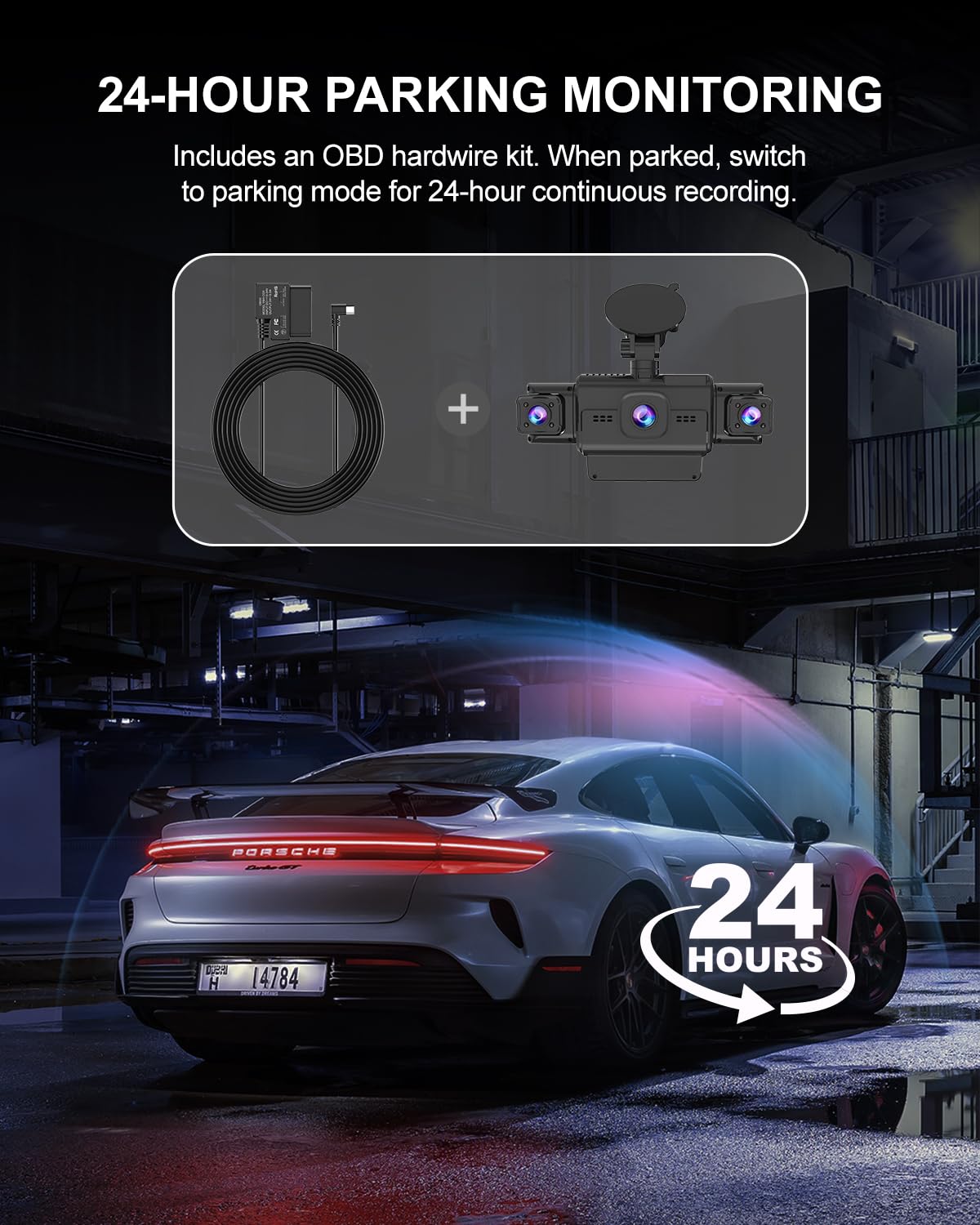 Dash Cam Front and Rear, 4-Channel 360° Coverage Car Dash Camera with STARVIS 2 Night Vision, GPS, 5.8GHz WiFi, 24H Parking Monitor, G-Sensor, 170° Wide Angle, 128GB Card Included