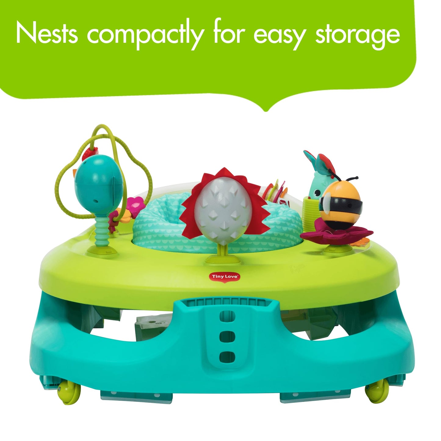 Tiny Love 4-in-1 Here I Grow Mobile Activity Center, Baby Walkers and Activity Center, Baby Activity Center with Interactive Toys and Developmental Activities, Meadow Days