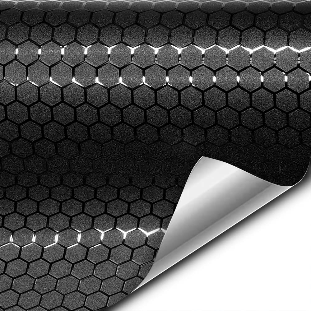 VViViD+ Honeycomb Matte Black Medium Pattern Car Wrap Vinyl (50ft x 5ft)