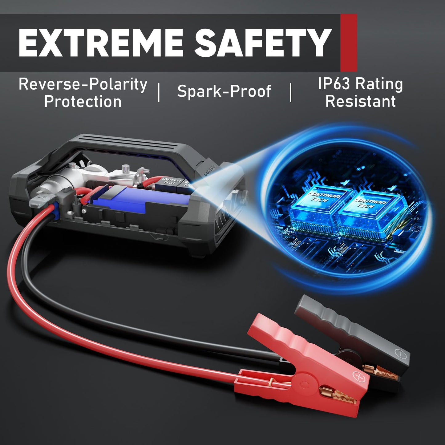 LOKITHOR JA301 2000Amp Jump Starter with 150PSI Air Compressor and JA Bag EVA Protection Case for JA300/JA301/JA302/JA400/JA401/JA3000 Jump Starter with air Compressor