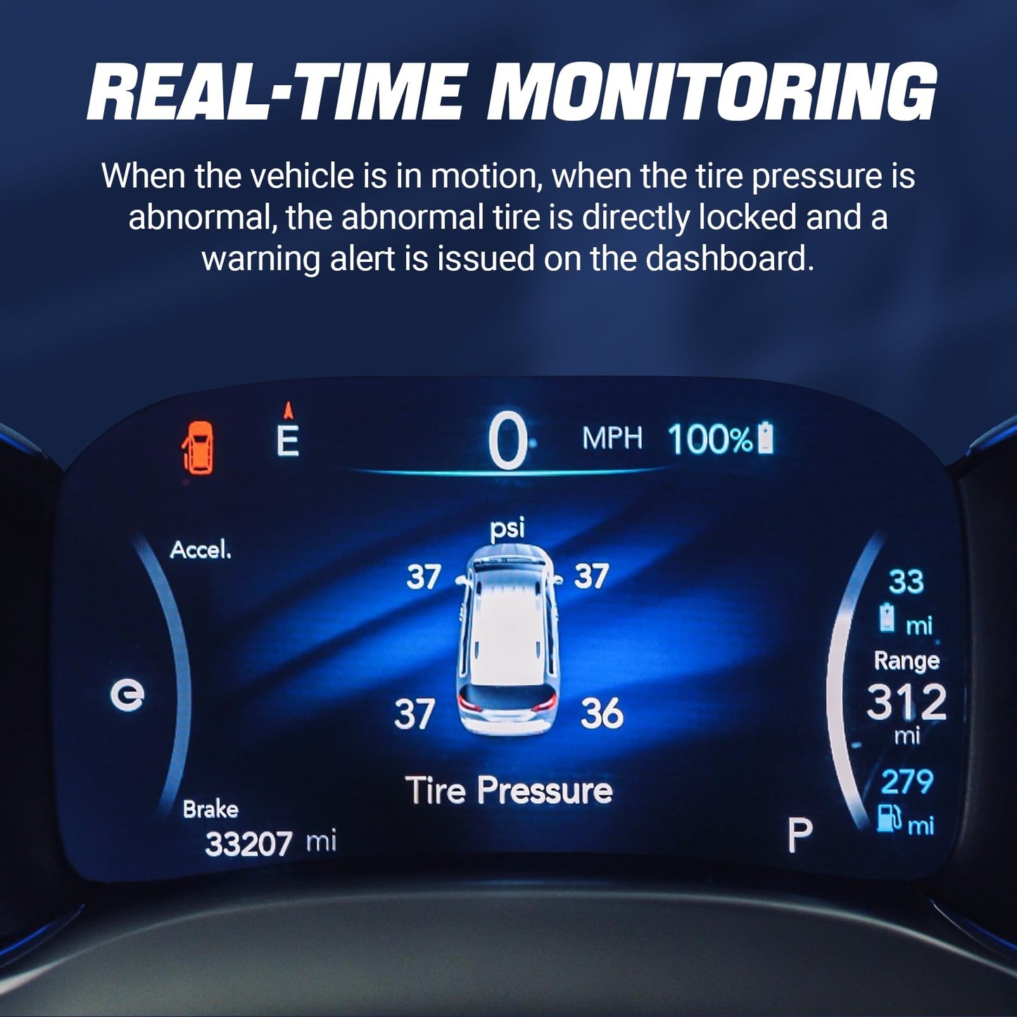 TPMS Sensor GM, 4 Pack 315MHz Tire Pressure Monitoring System Sensor Compatible for Chevy Silverado GMC Cadillac Buick, Replaces# 13586335 13581558 13598771 13598772