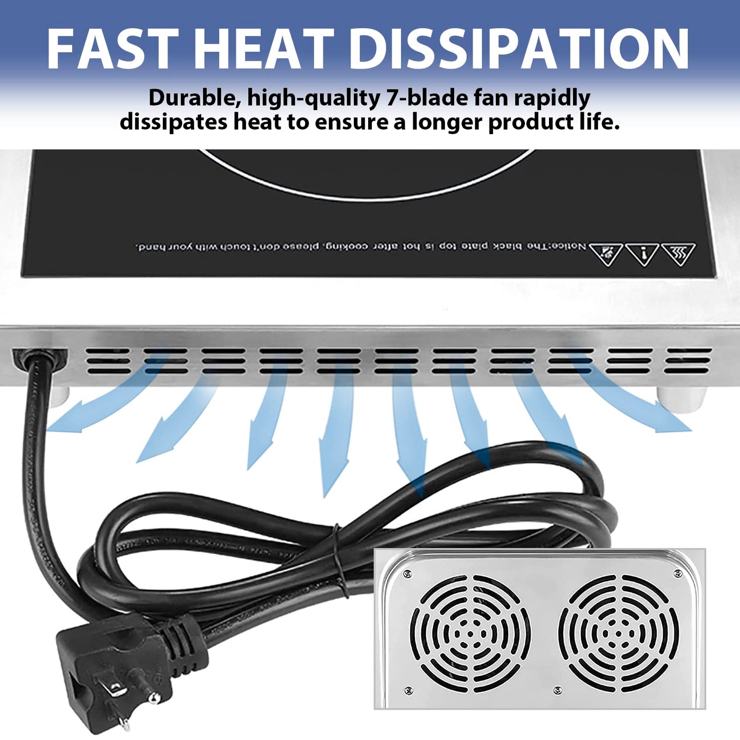 Commercial Induction Cooktop,Portable Electric Countertop Burner(3500W/ 240V) with Stainless Steel Housing, Durable Commercial Induction Hot Plate for Hotel Restaurant School