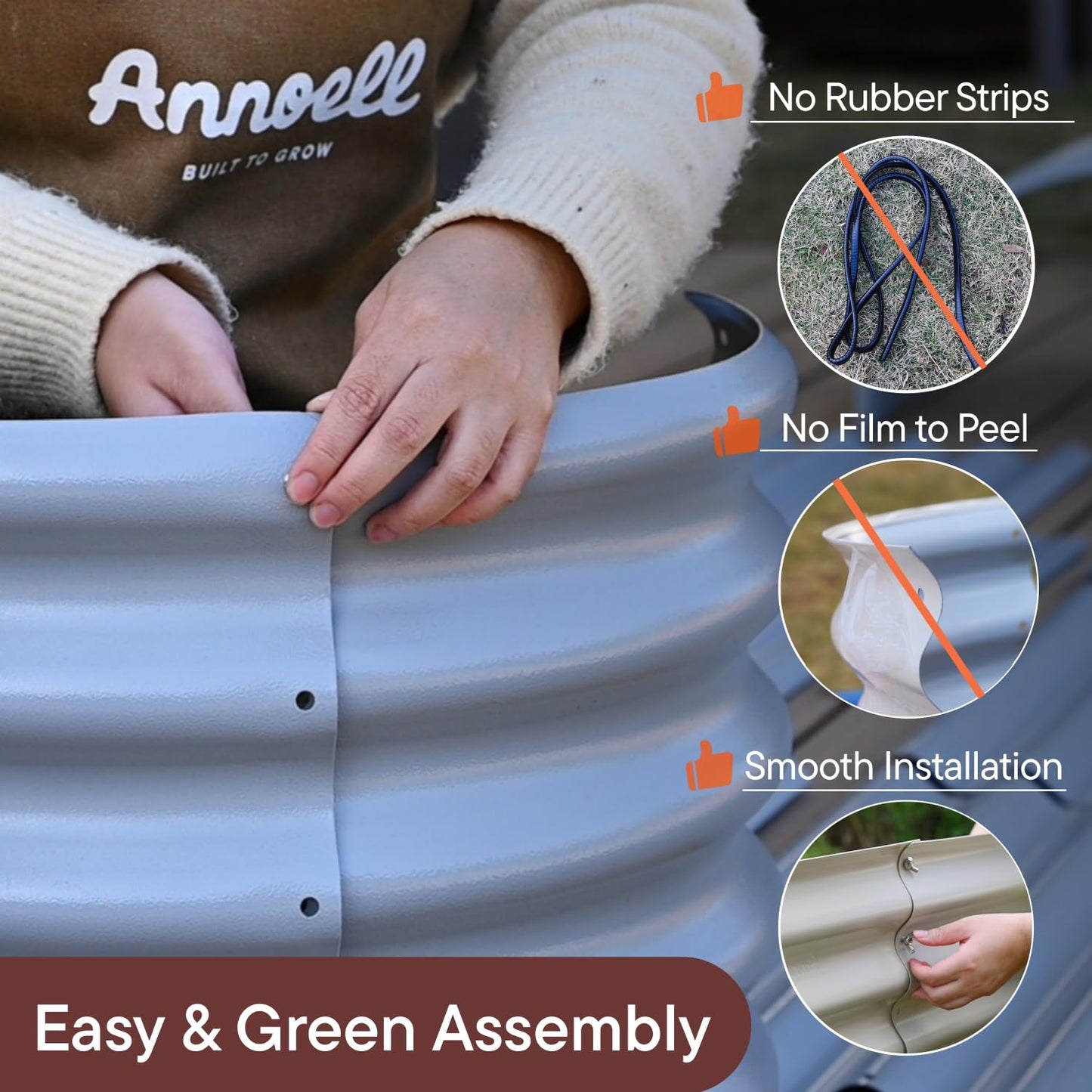Annoell 30" Extra Tall Galvanized Raised Garden Bed, 6x2x2.5 ft Metal Planters for Outdoor Plants, Heavy Duty Flower Bed Deep Root for Vegetable, Garden Bed Outdoor Large Planter Box - Moss Green
