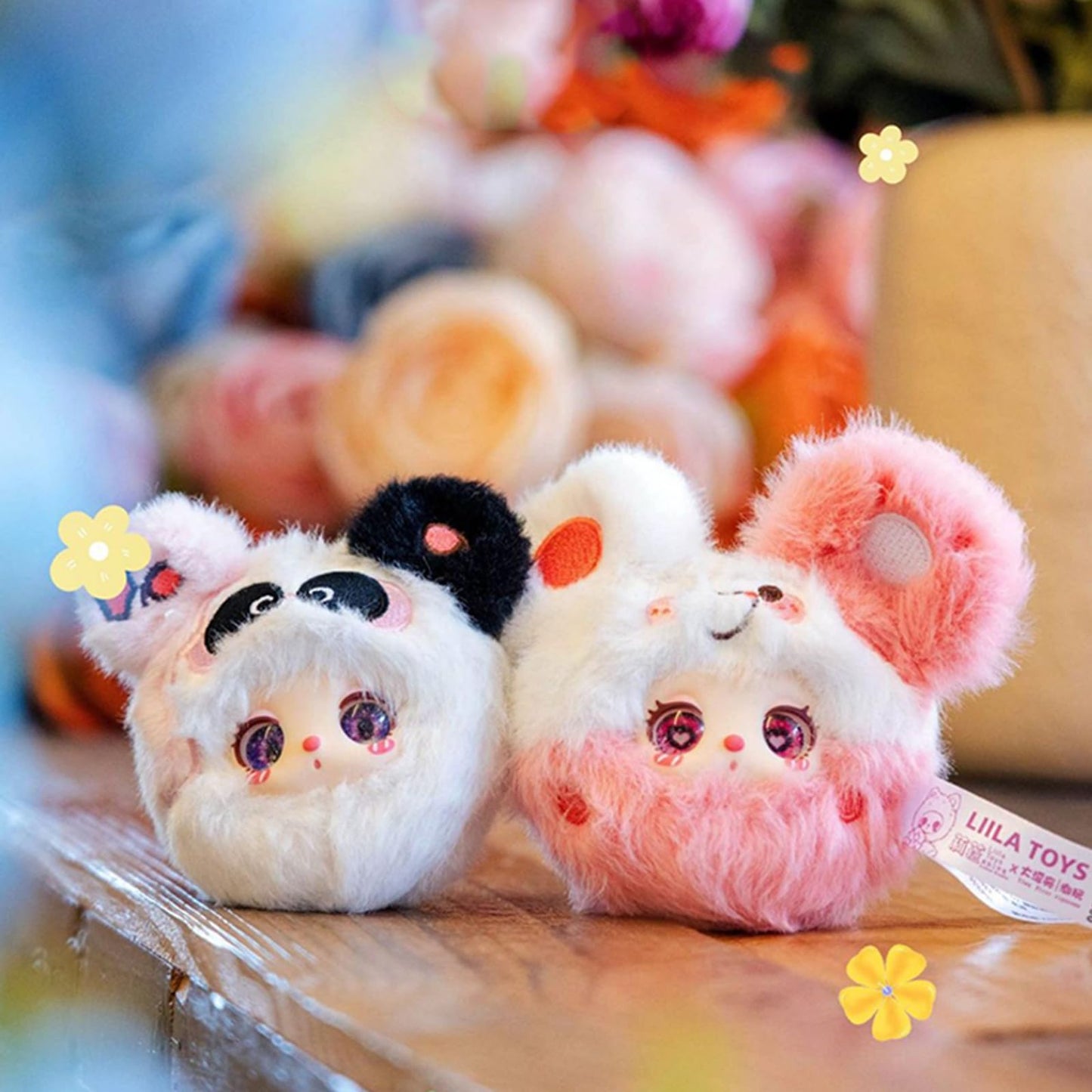 Meokro Mini Liila Garden Tea Party Series Vinyl Box Plush Doll, Figure Mystery Collectible Toys Bag Charm Pendant Birthday Gift, Random 1Pc
