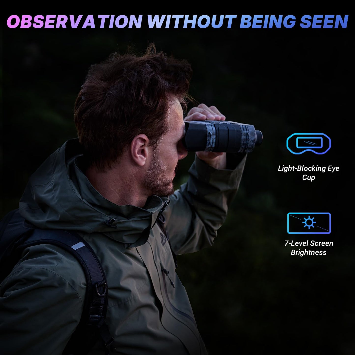 WOSPORTS 4K Night Vision Goggles with 48MP Photo, 3280ft Full Color Vision, 1300ft IR Distance, 3" HD Screen, 10X Optical Zoom, 5000mAh Battery, Binoculars for Wildlife Observation, Gifts for Men