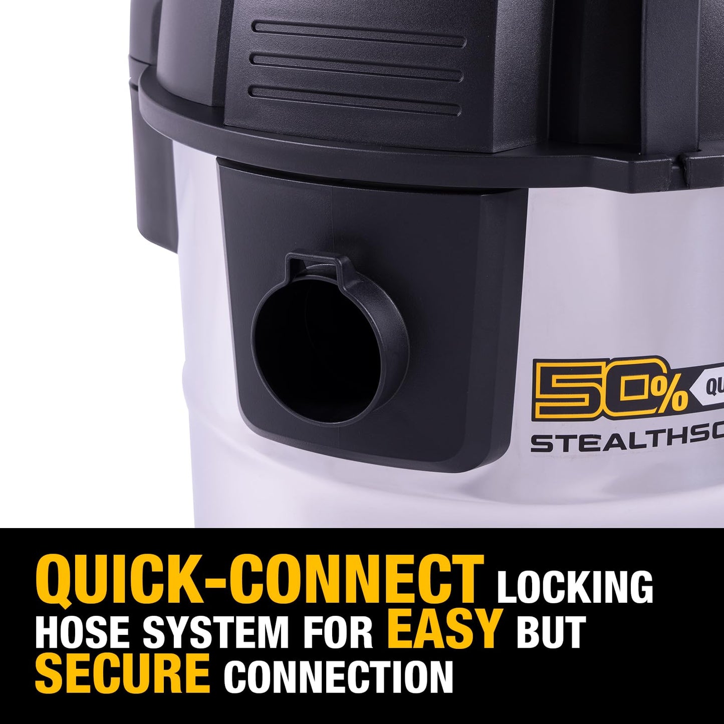DEWALT 10 Gallon STEALTHSONIC Wet Dry Vacuum, DXV10S-QT Newest Noise Reduction Shop Vac, Ultra Quiet Shop Vacuum Wet and Dry for Home, Garage, Car, Workshop, Stainless Steel Tank, 5 Peak HP