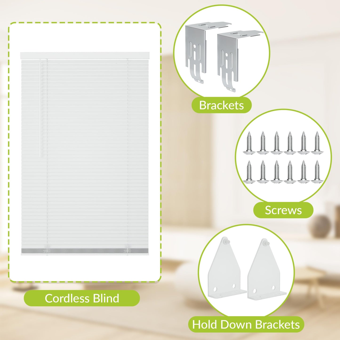 SZXIMU Window Blinds 30" W X 64" H, 1" Cordless Blinds for Indoor Windows, Room Darkening Mini Blind, Horizontal Blinds & Shades White for Home Bedroom Living Room Office Kitchen