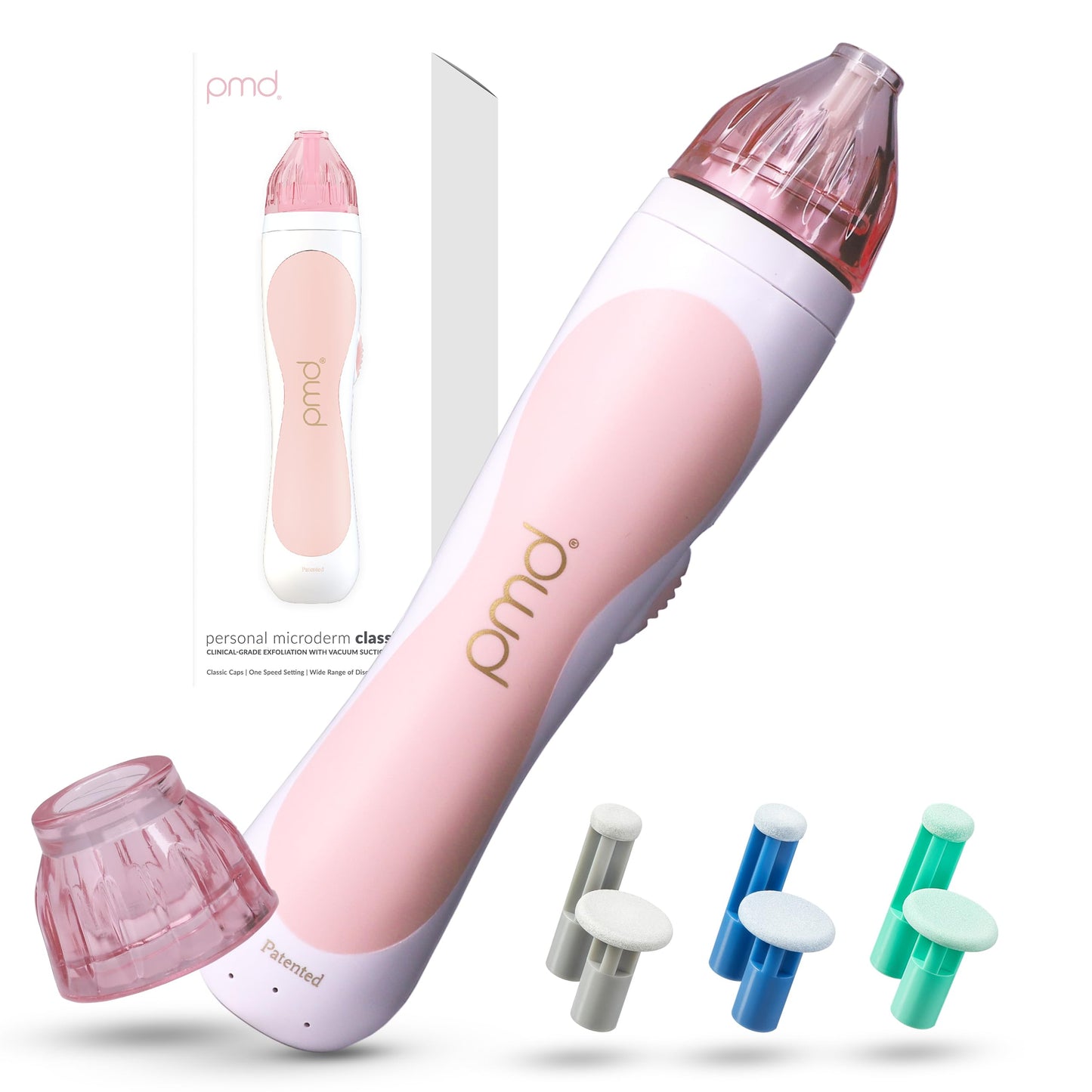 PMD Personal Microderm Classic for At-Home Use, Facial Exfoliator Tool, Microdermabrasion Machine Kit for Face and Body Skincare, Blush