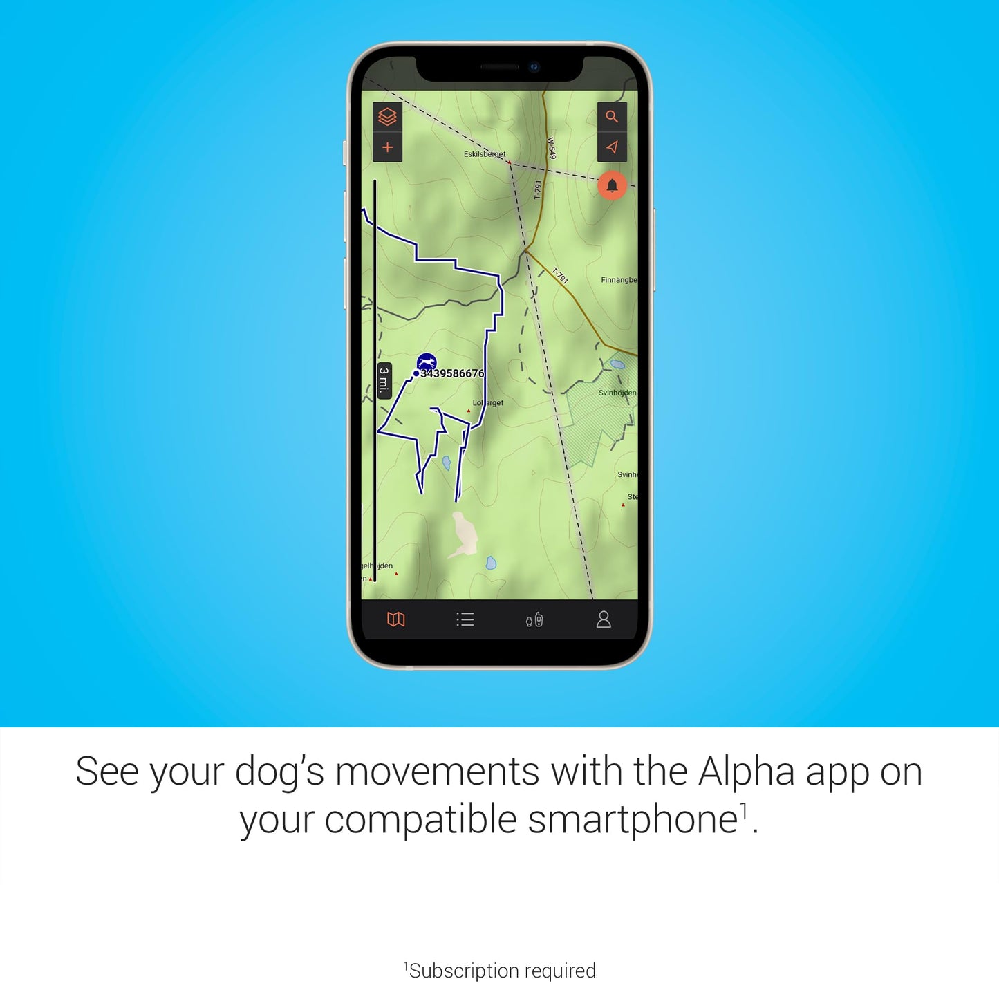 Garmin Alpha® LTE, Cellular Technology Dog Tracker, See Your Dog's Movements On Your Compatible Smartphone or Integrate it with Your Garmin Dog Tracking System to Track via VHF or LTE