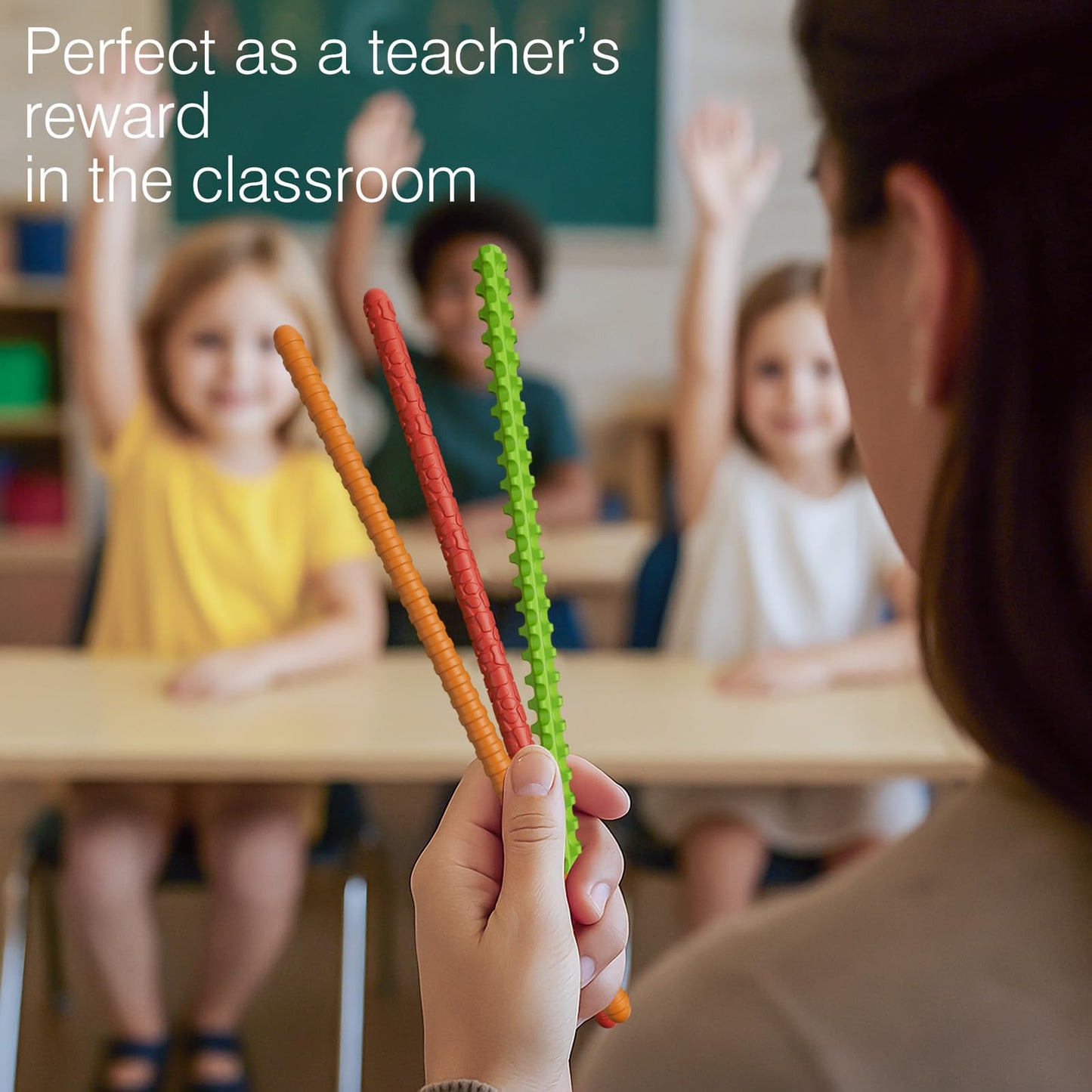 Flexible Sensory Fidget Sticks for Kids,6PCS Sensory Fidget Toys for Stress Anxiety Autistic ADHD,Calm Down Travel Airplane Essentials Toys,Stuffers Gifts for Teens Boys Girls
