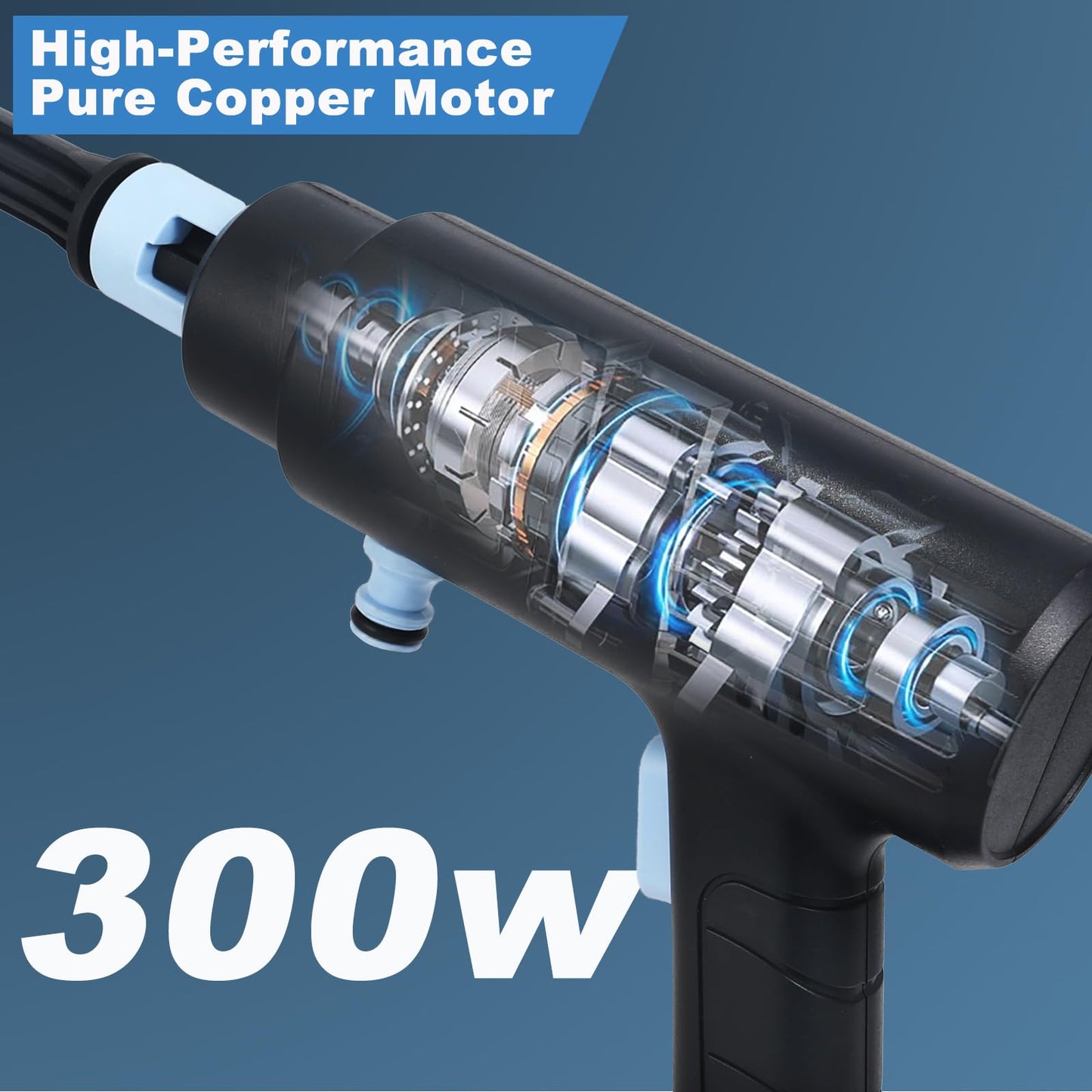 WLCIKECB Cordless Pressure Washer Battery Powered ; 1200 PSI Battery Operated Pressure Washer with 2 1500mAh Battery&10 Meter Hose& 6-in-1 Nozzle; for Watering, Car Washing, Yard Cleaning