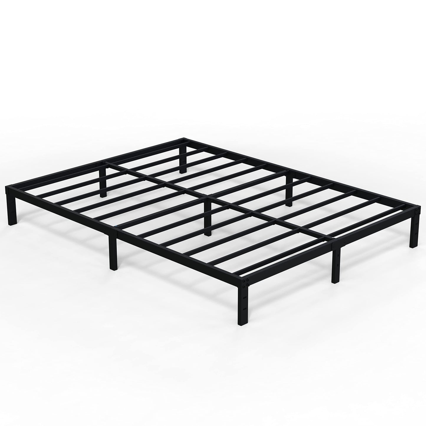EMODA Queen Bed Frame No Box Spring Needed 10 Inch Heavy Duty Metal Platform BedFrame Queen Size with Steel Slats, Easy Assembly, Black