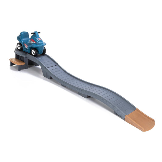 Step2 Up & Down Roller Coaster Kids Ride On Toy, Push Car, Indoor/Outdoor Playset, Made of Durable Plastic, Max Weight 50 lbs., for Toddlers 2-5 Years Old, Gray & Blue