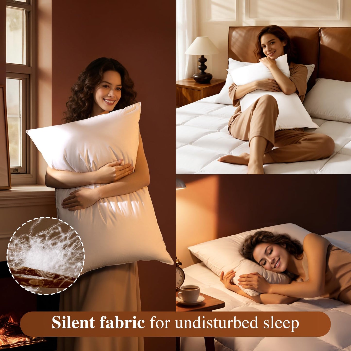 Luxury Canadian White Goose Down Pillow Queen Size Set of 2, 900+ Fill Power, 600 TC Cotton Shell, Soft Down Pillows for Sleeping, Hotel Collection Pillow for Neck Pain Relief (2 Pack, 20"x30")