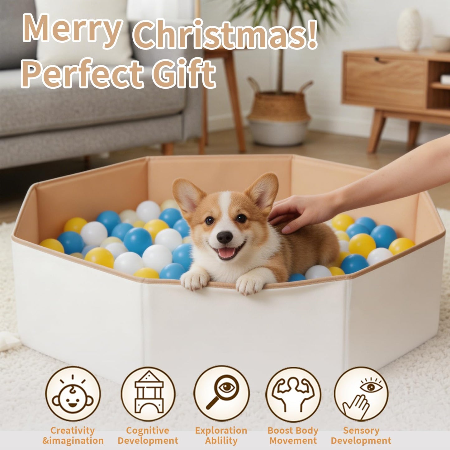 Foldable Ball Pits for Kids and Pets - Versatile Toddler Pool and Cat Ball Pit - Perfect for Girls and Boys Indoor and Outdoor Play Ball Pit - Easy to Assemble and Storage(Balls Not Include)